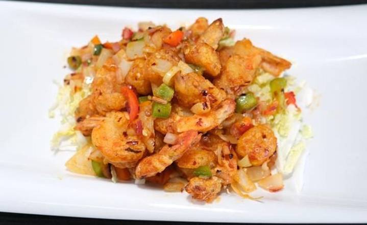 Salt & Pepper Scallops & Shrimp (Spicy)(椒双鲜) (8pcs each)